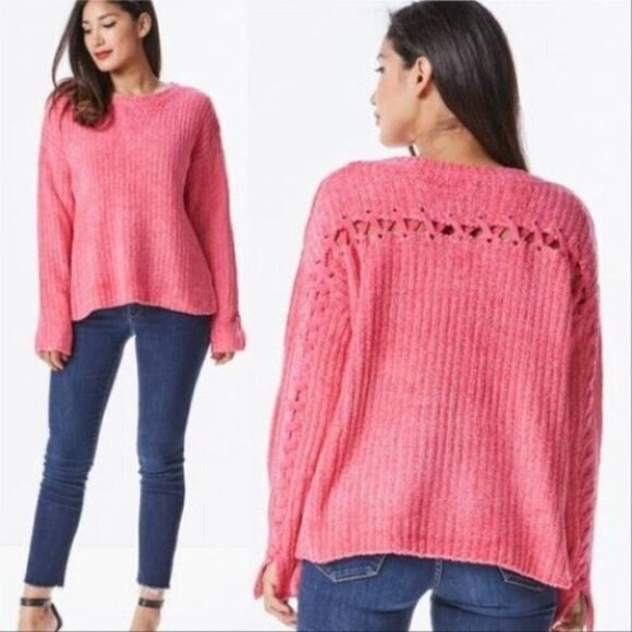 SO SOFT CHENILLED PINK SWEATER - Picture 3 of 3